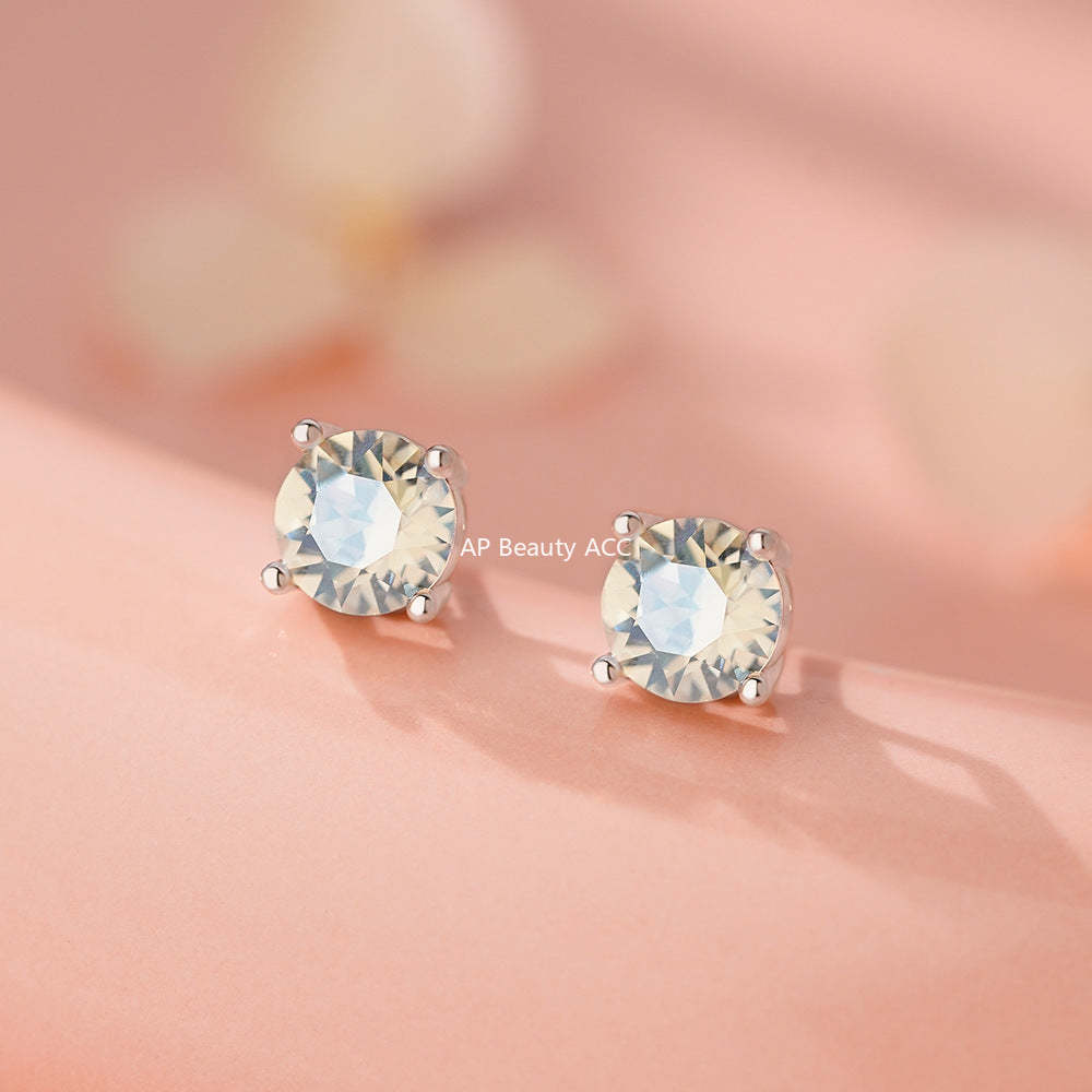 D廠-足銀S999小清新施華洛鋯石耳環女高級感多巴胺新款爆款耳飾「YC8779E_1」25.12-2