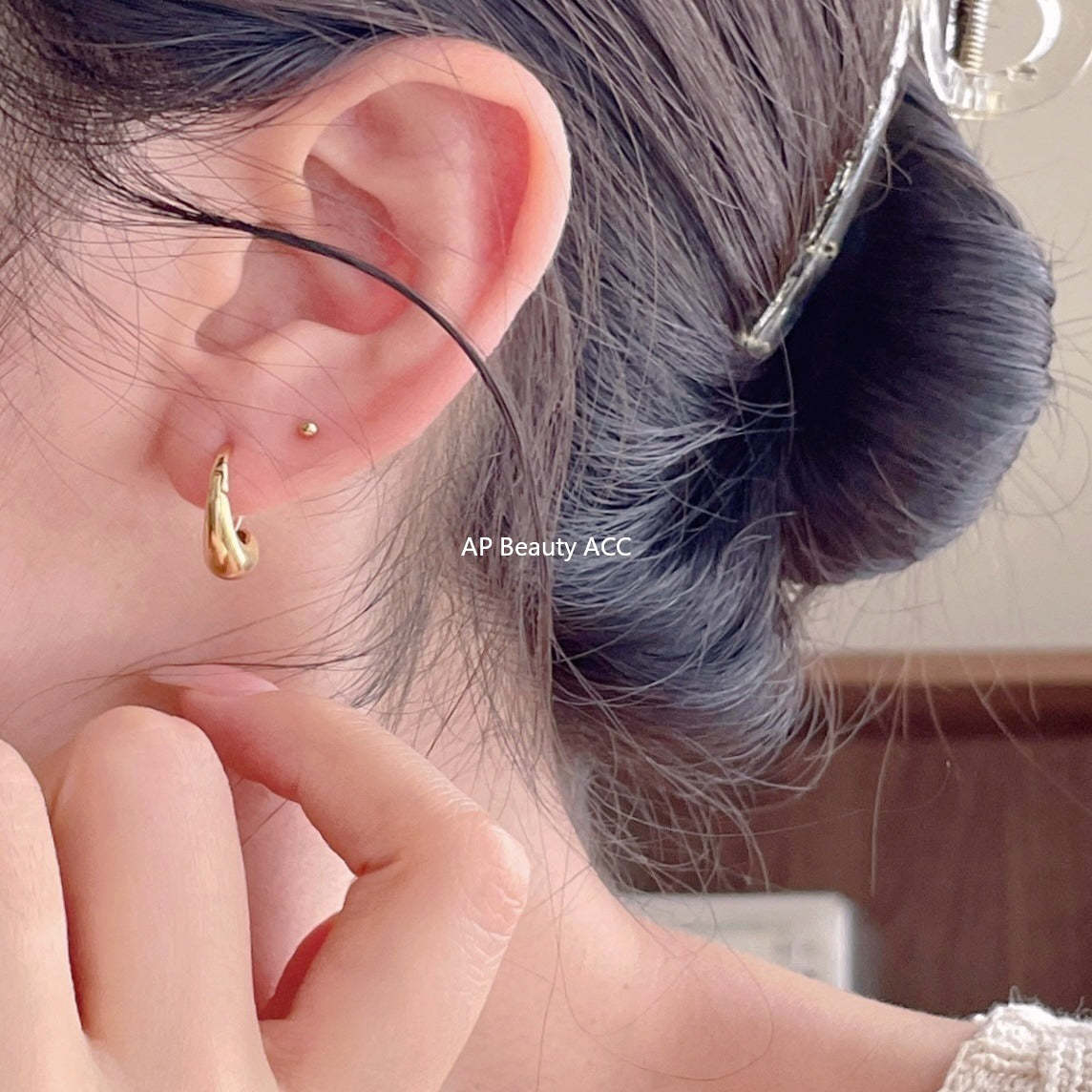 F廠-韓國韓版925純銀水滴耳扣耳釘簡約氣質百搭ins風耳飾「C1416」25.11-1