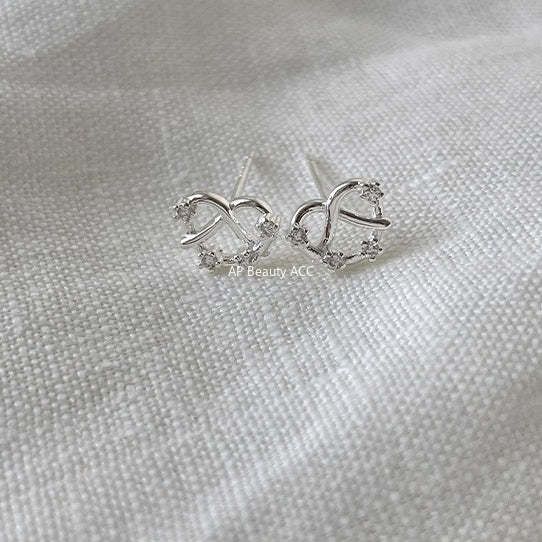 C廠-999純銀鹼水結耳釘女養耳洞小眾設計精緻耳環高級感洗睡免摘耳飾「EH-3307.sj」25.12-1
