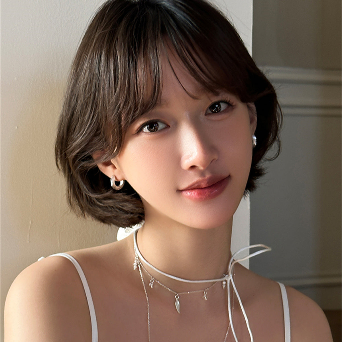C廠-高級感簡約時尚拉絲素圈耳環女925銀針通勤百搭鋯石耳圈輕奢耳飾「EH-4007」25.08-4