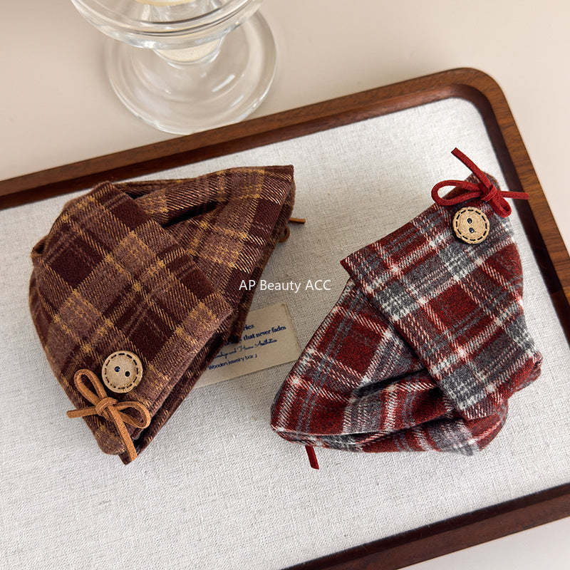 E廠-韓系ins蝴蝶結格紋抓夾女2025新款大號復古髮夾後腦勺盤髮鯊魚夾「27613」25.10-5