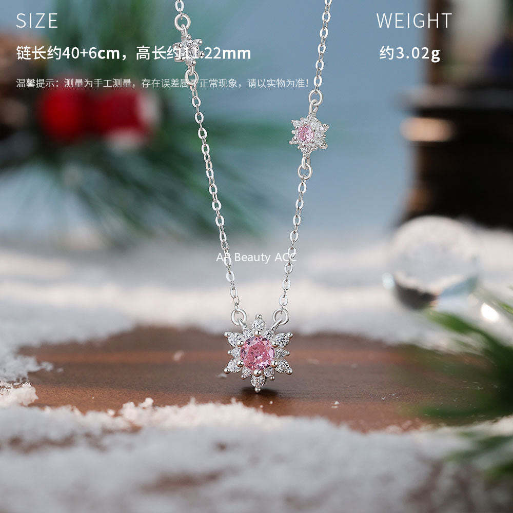 D廠-原創足銀S999雪花鋯石項鍊聖誕耳環時尚輕奢手鍊氣質禮物「YC0938N_1 YC3199R_1 YC4059SL_1」25.12-3