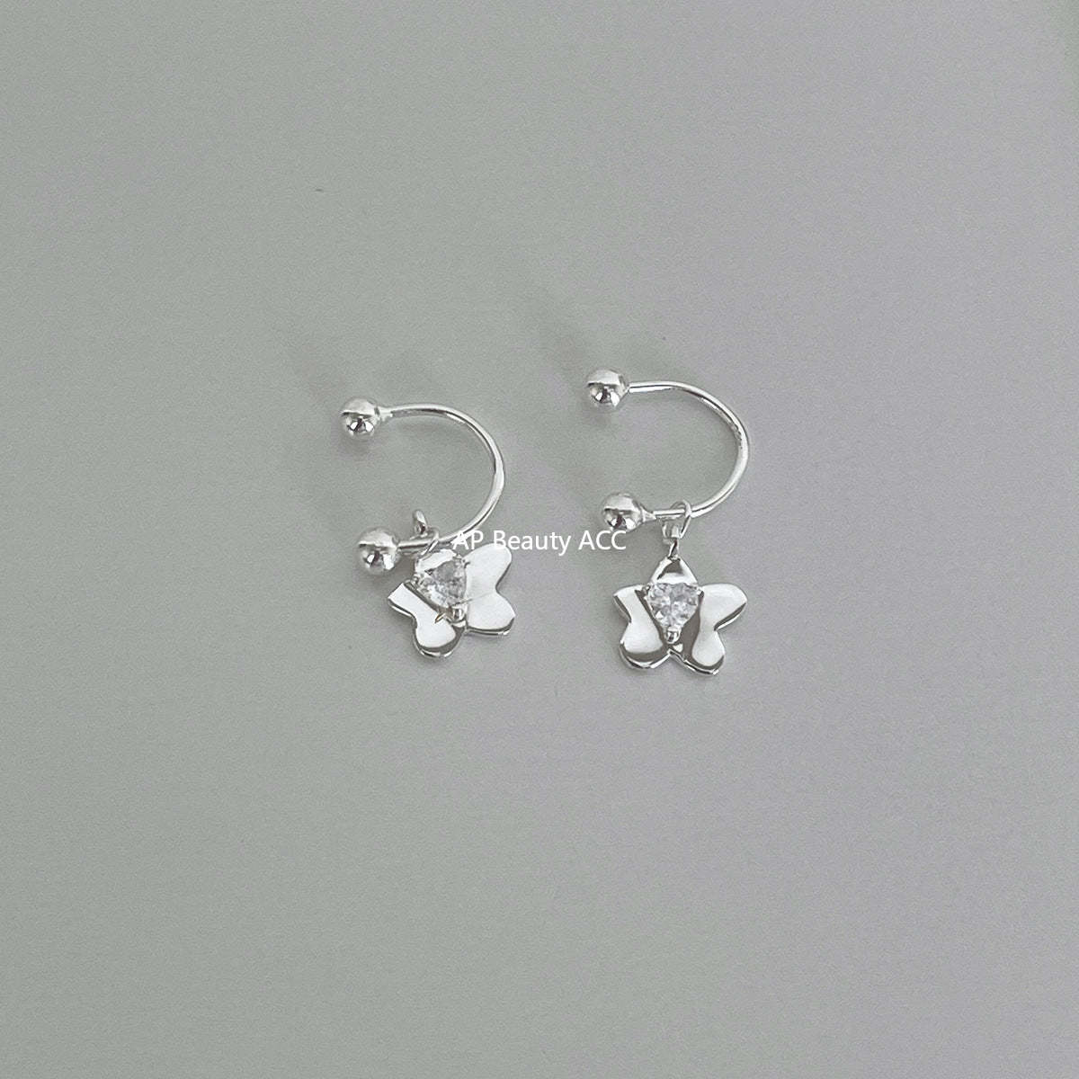 C廠-精緻韓系花朵吊墜耳釘女百搭甜美氣質銀針愛心耳環簡約甜酷風耳飾「EH-4340」25.11-4