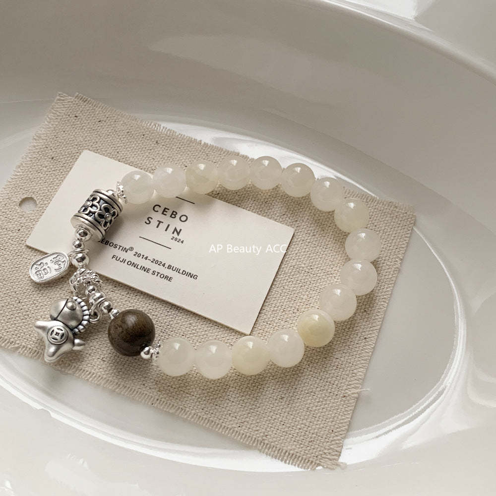 C廠-新中式國風古風2026生肖馬年小馬漢青玉手串S925純銀手鍊「1510」25.11-3