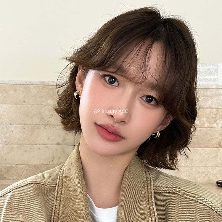 C廠-輕奢高級感鋯石耳釘女秋冬氣質時尚銀針半圓耳環日常百搭韓系耳飾「EH-4282」25.12-1