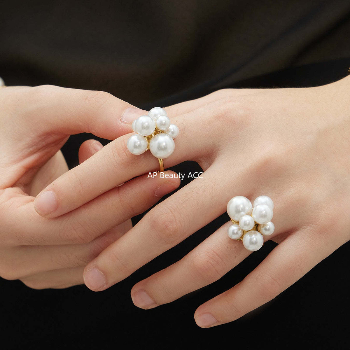 B廠-不鏽鋼多彩貝珠開口戒指個性圓膠紙手鍊首飾套裝鍍18k真金不掉色「TXA520-TXE520」25.12-3