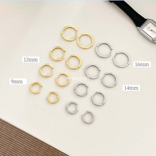 C廠-925銀針素圈直針耳環女秋冬時尚韓版高級感耳扣輕奢氣質百搭耳飾「EH-4169」25.12-1