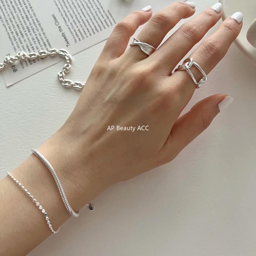 F廠-韓國韓版925純銀個性重工粗蛇骨手鍊銀飾簡約手環首飾「A324」25.11-2