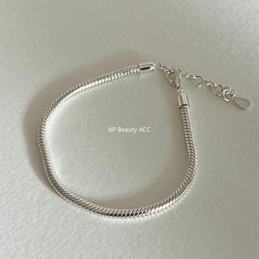 F廠-韓國韓版925純銀個性重工粗蛇骨手鍊銀飾簡約手環首飾「A324」25.11-2