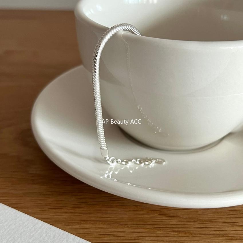 F廠-韓國韓版925純銀個性重工粗蛇骨手鍊銀飾簡約手環首飾「A324」25.11-2