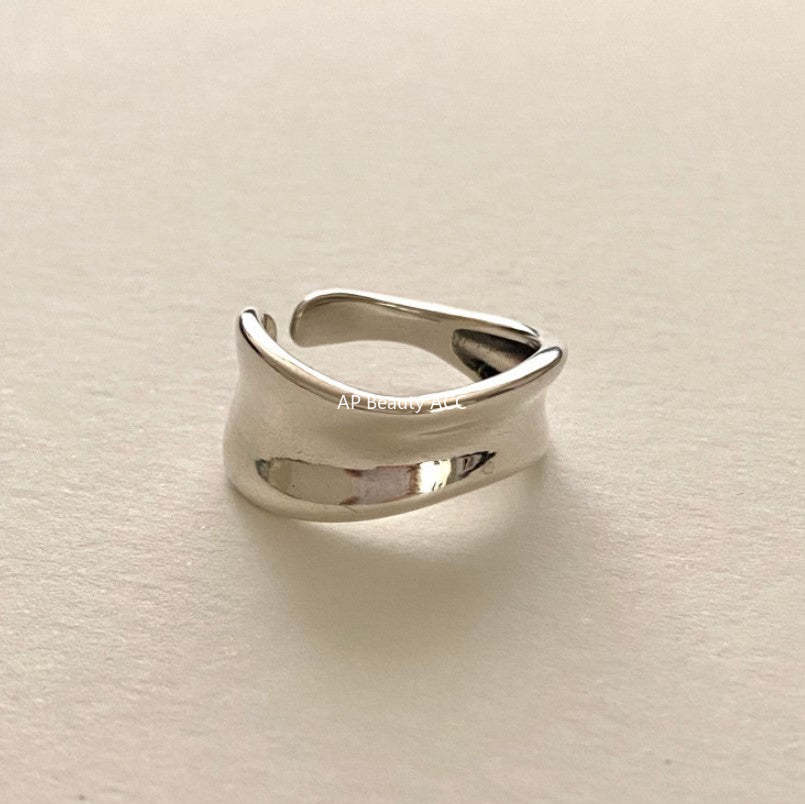 F廠-MC歐美極簡百搭潮人網紅925純銀不規則戒指日韓INS小眾指環食指「J1107」25.12-1