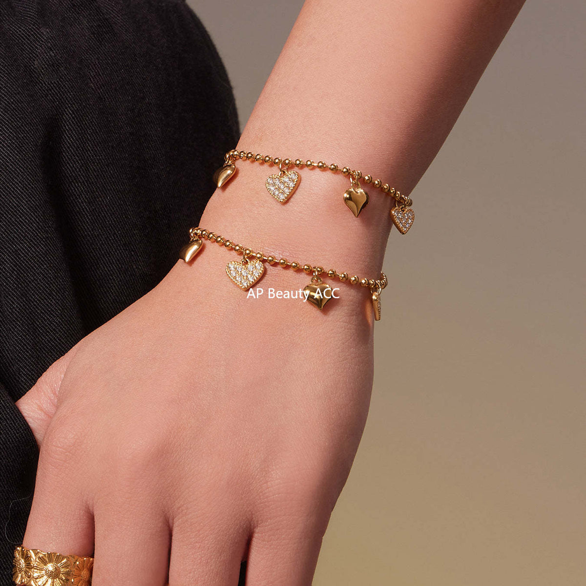 B廠-不鏽鋼愛心滿鑽鋯石吊墜耳環項鍊手鍊腳鏈套裝鍍18k真金歐美潮飾「TXP504」25.11-4