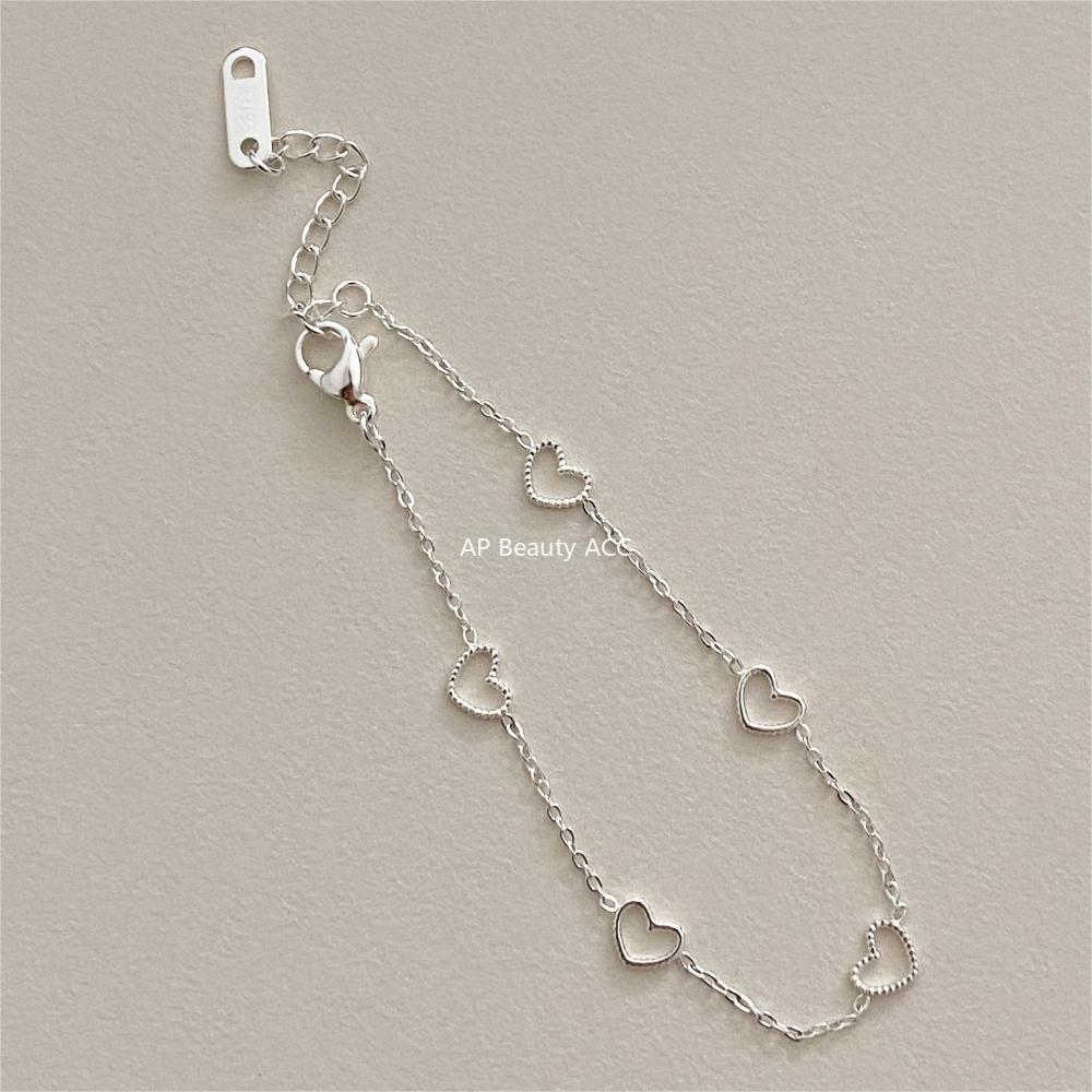 F廠-韓國韓版925純銀愛心手鍊簡約時尚INS小紅書手飾「A358」25.12-2