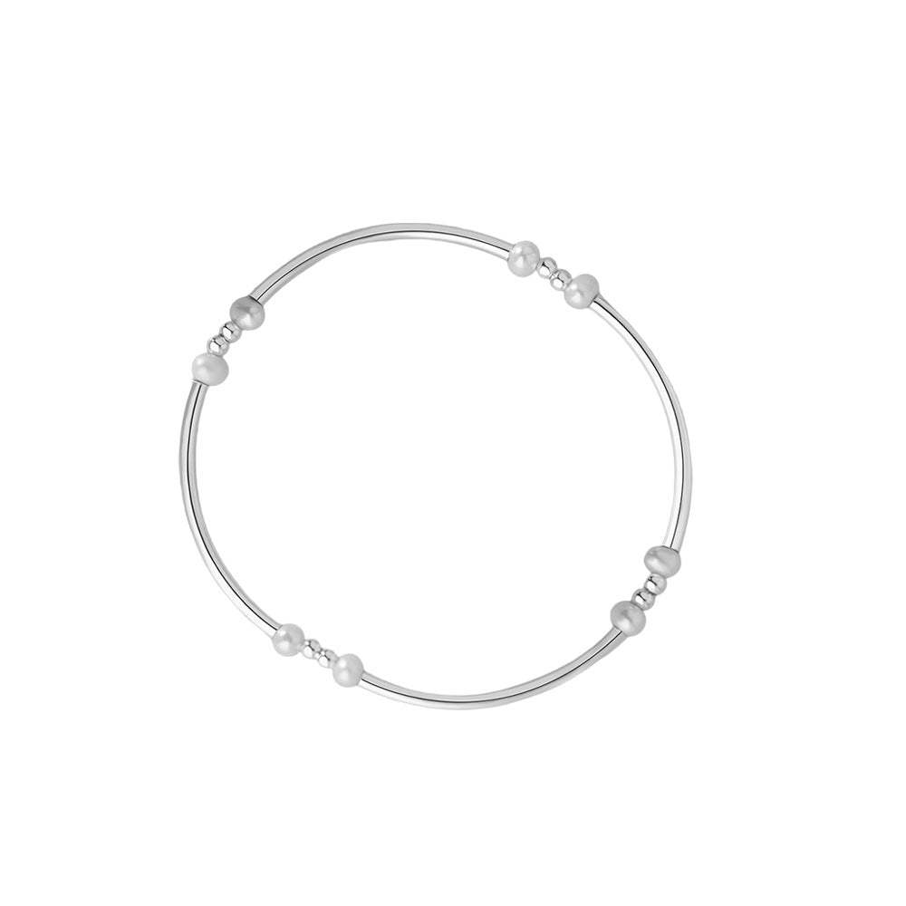 D廠-S999足銀簡約原子珠珍珠手鍊女秋冬新款法式復古優雅溫柔手飾批發「YC4711SL」25.11-4