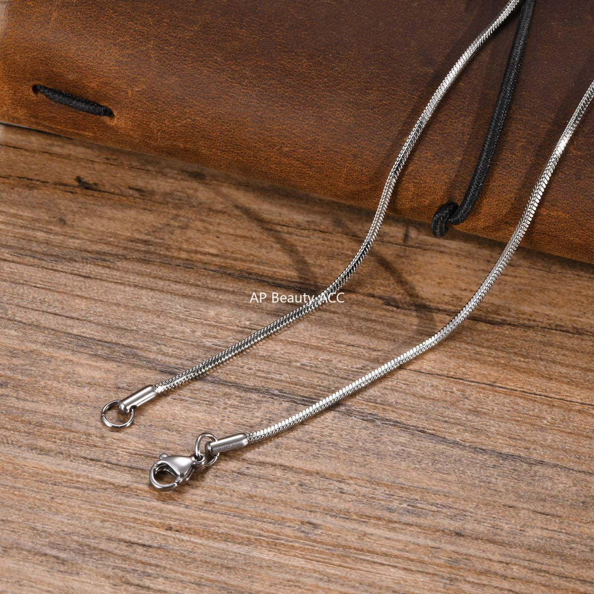 G廠-不鏽鋼跨境方蛇鏈26英文字母項鍊骨鏈鋼色「NC-1315」25.11-3