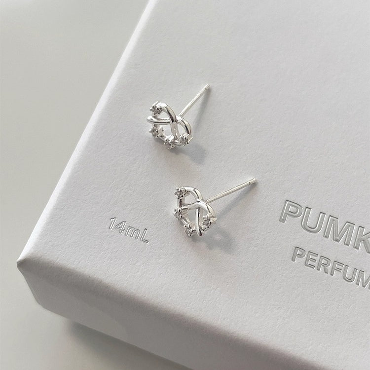 C廠-999純銀鹼水結耳釘女養耳洞小眾設計精緻耳環高級感洗睡免摘耳飾「EH-3307.sj」25.12-1