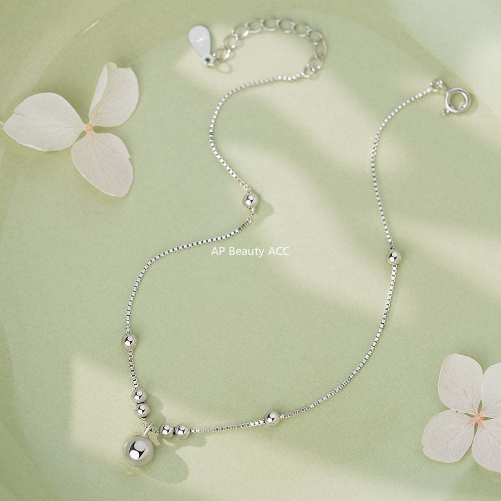 D廠-純銀S925小眾設計轉運珠腳鍊女幾何新中式國風百搭簡約腳鍊批發「YC4635SL_1」25.12-3