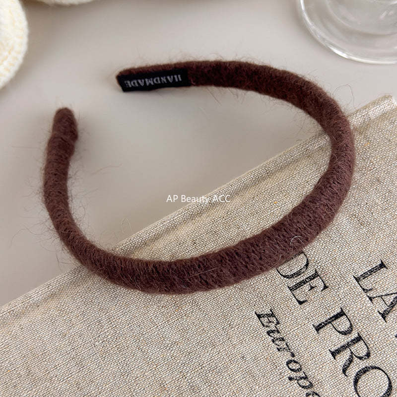 E廠-秋冬毛線針織細髮箍女2025新款高顱頂洗臉壓髮頭箍洋氣外出髮卡「27651」25.11-3