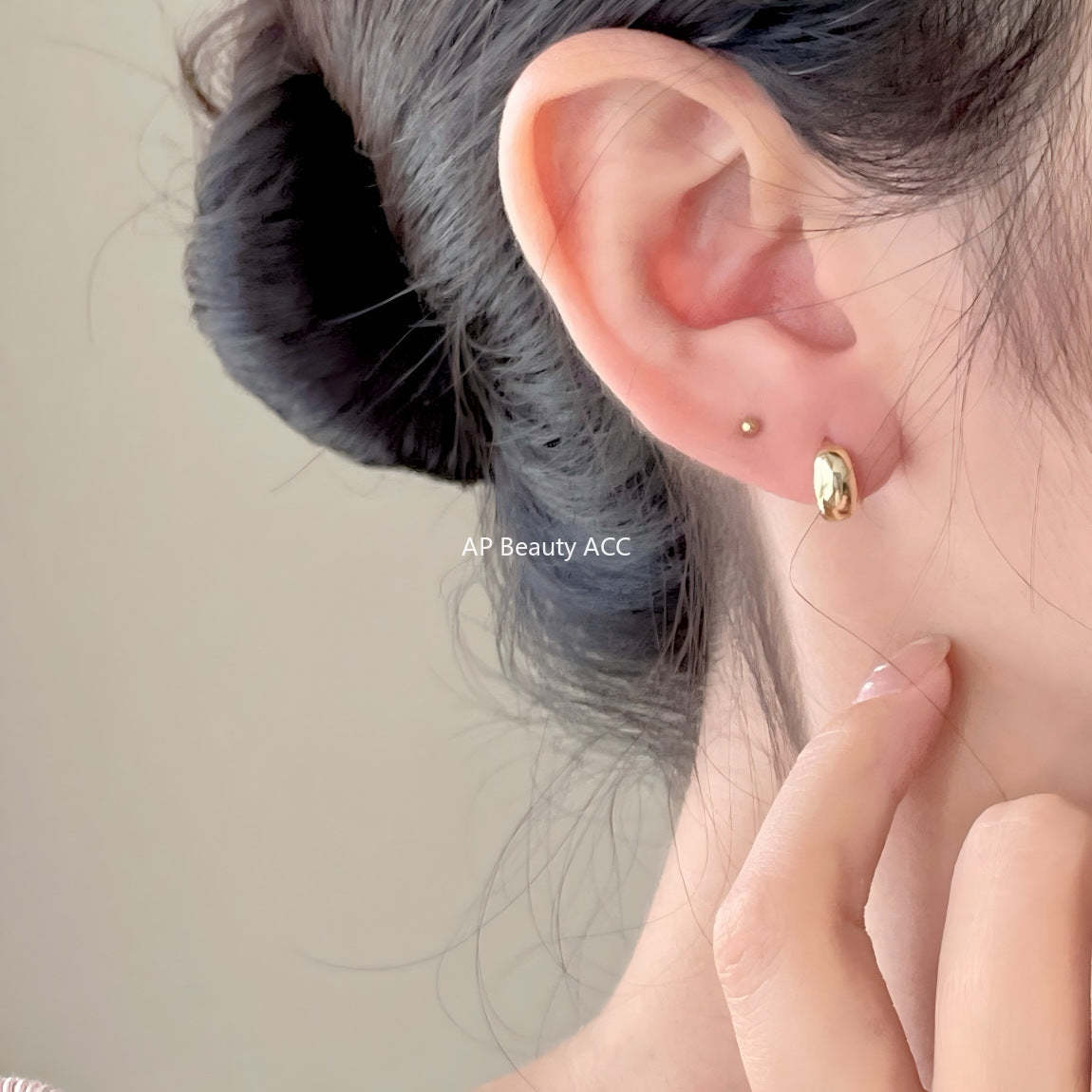 F廠-韓國韓版925純銀弧形耳扣耳環簡約氣質百搭ins風耳飾「C1422」25.11-4