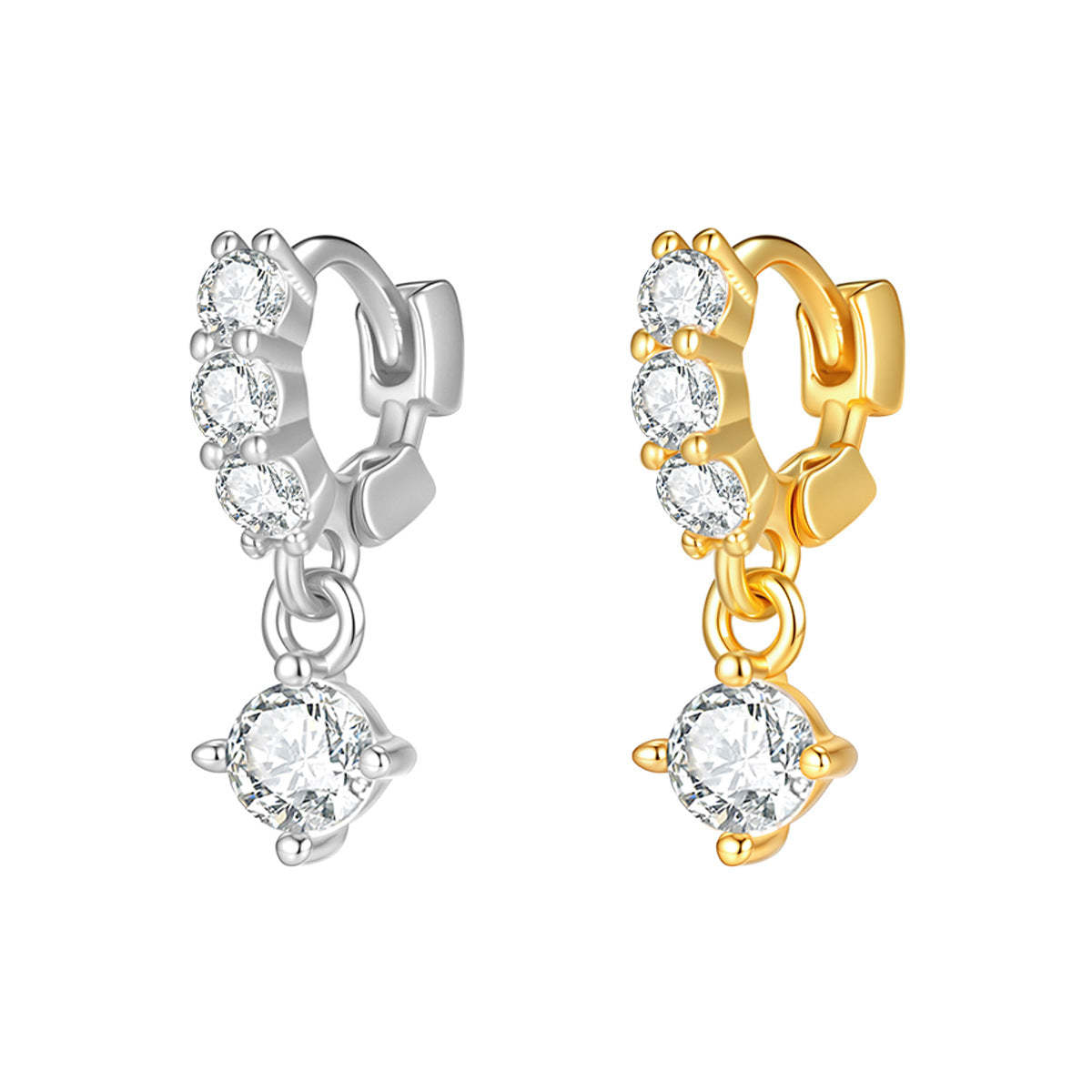 C廠-輕奢氣質氛圍感超閃鋯石耳環女精緻高級感銀針耳扣秋冬時尚耳飾「EH-4348」25.11-4