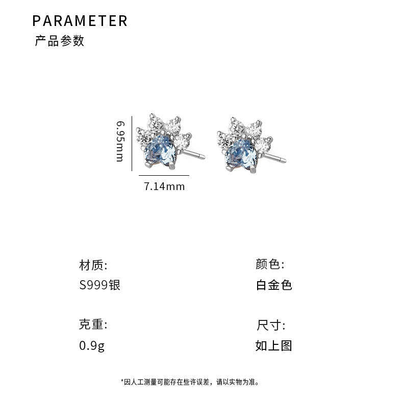 D廠-足銀S999貓爪鋯石耳環甜美韓風輕奢可愛養耳洞小眾溫柔耳飾「YC2285E_1」25.12-1