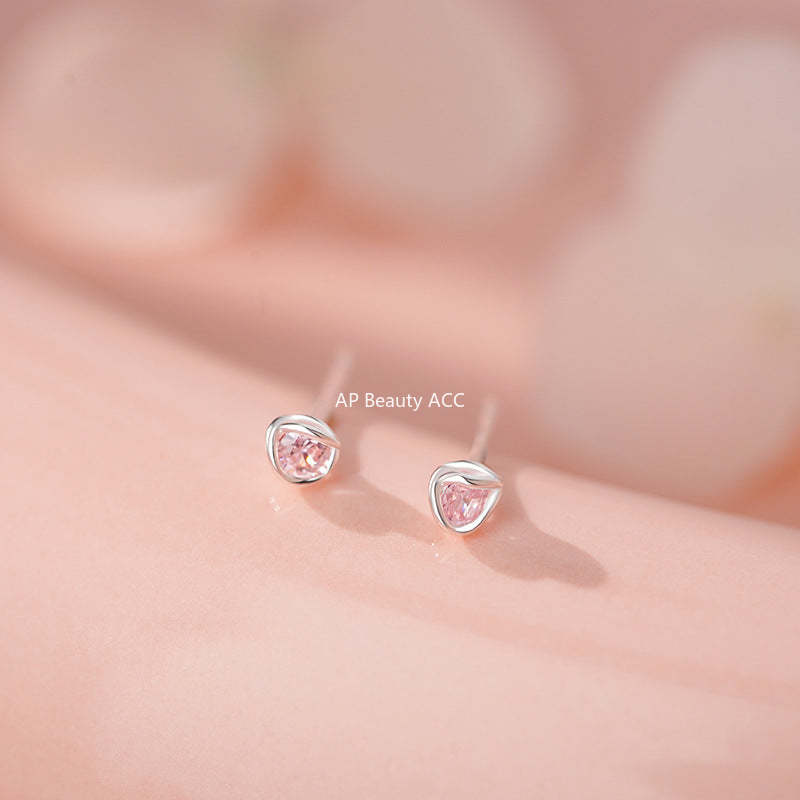 D廠-足銀S999線團耳釘簡約幾何多巴胺新款溫柔輕奢小眾個性耳飾批發「YC10043E」25.12-1