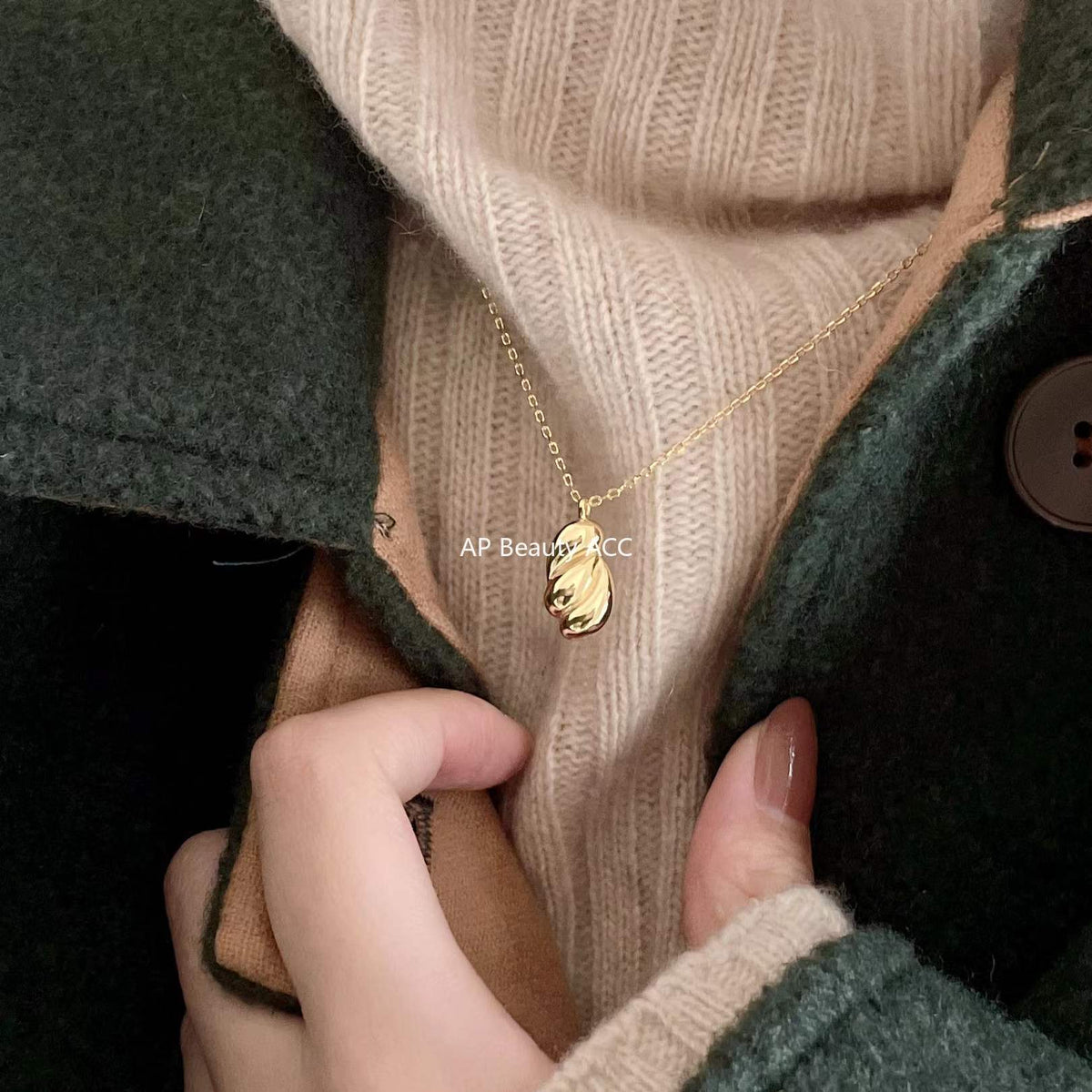 F廠-韓國韓版925純銀項鍊不規則項鍊簡約小眾chic個性異形水滴項鍊「B1008」25.12-1