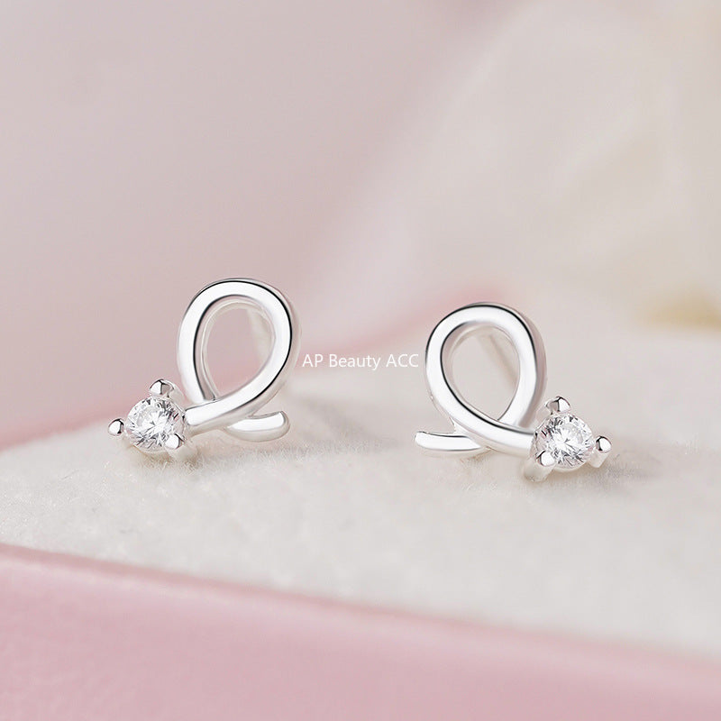 D廠-S999足銀可愛鋯石交叉耳環女氣質甜美文藝法式少女養耳洞耳釘「YC5979E_1」25.11-1