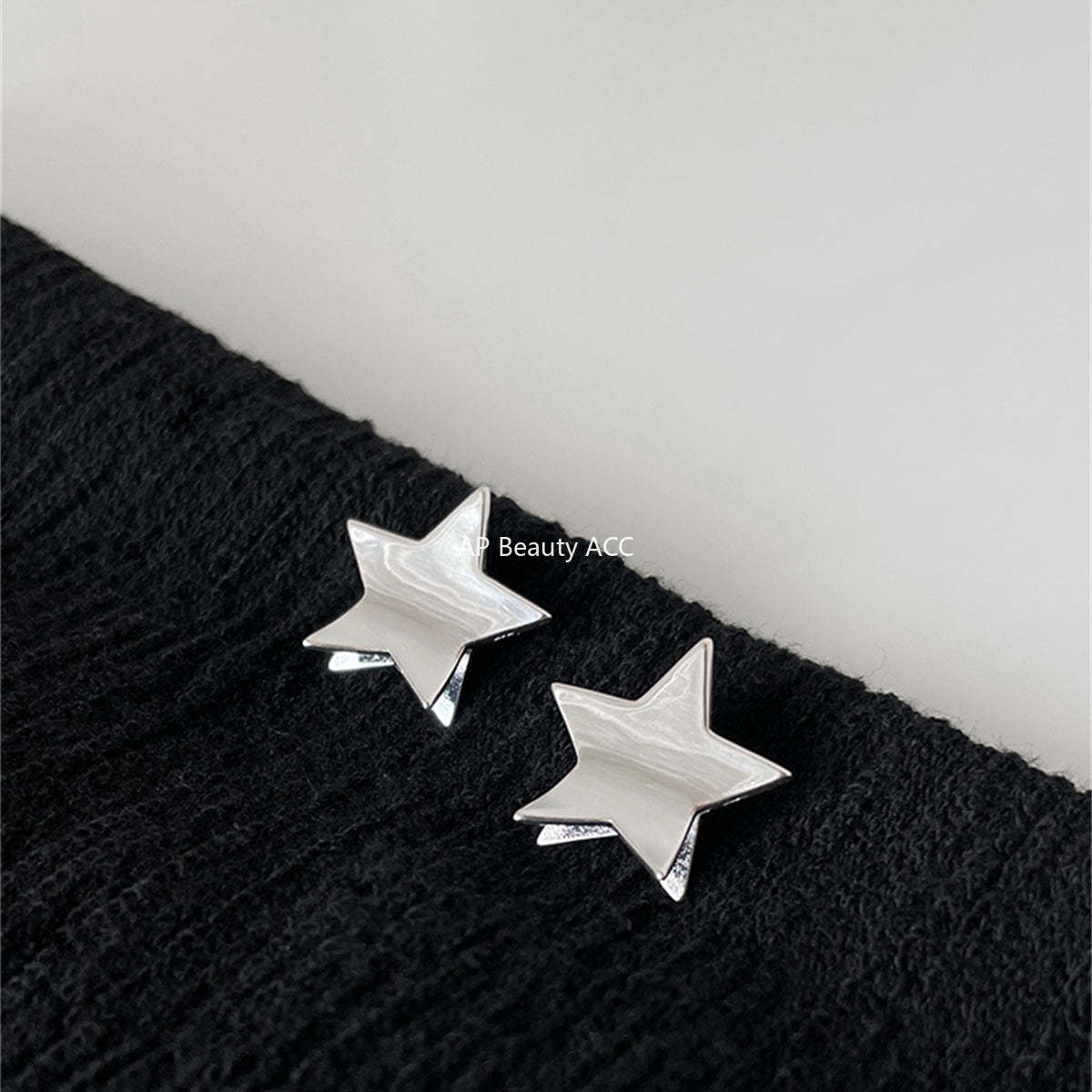 C廠-銀色立體五角星耳環女小眾設計耳飾輕奢高級感特漂亮巨好看耳環「EH-2399」25.12-3