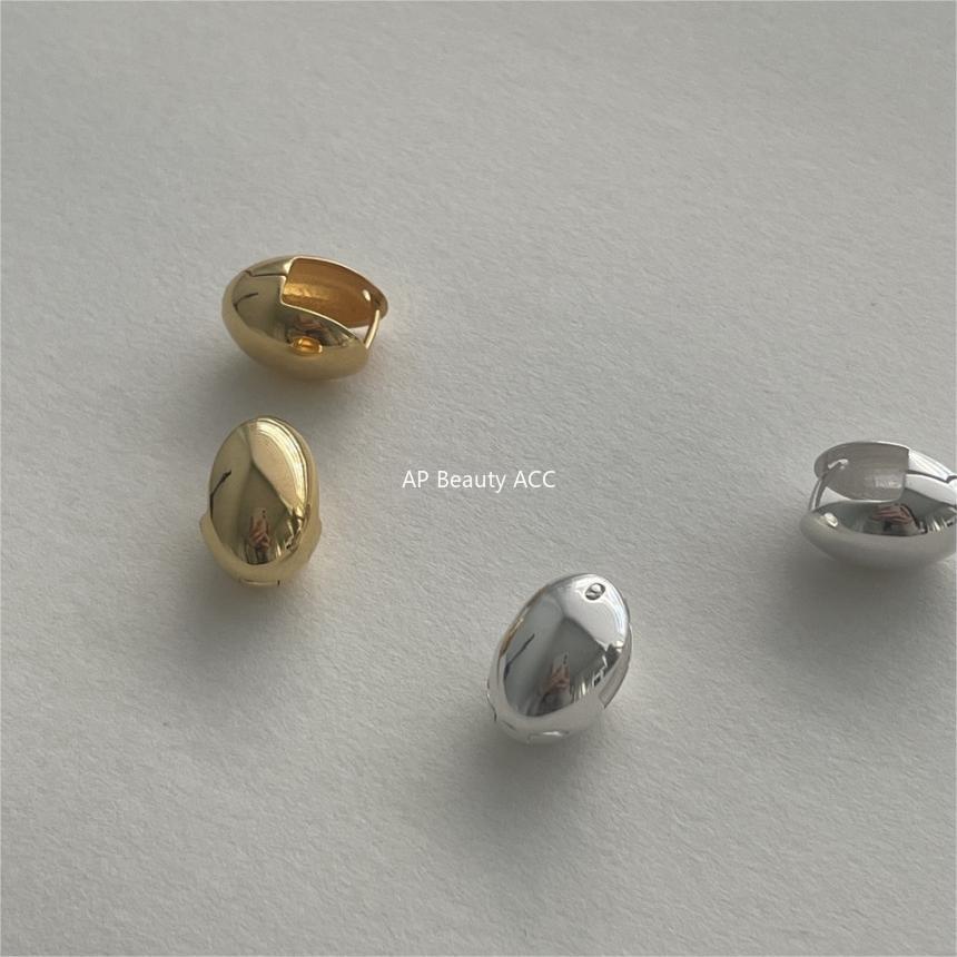 F廠-韓國韓版925純銀橢圓耳扣簡約冷淡風氣質ins風耳飾「C1220」25.10-1