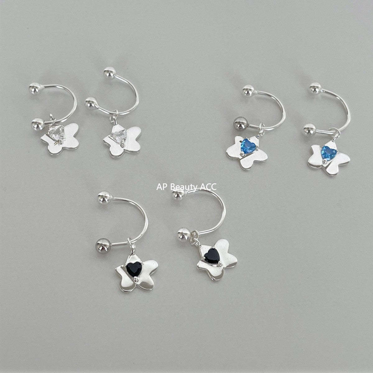 C廠-精緻韓系花朵吊墜耳釘女百搭甜美氣質銀針愛心耳環簡約甜酷風耳飾「EH-4340」25.11-4