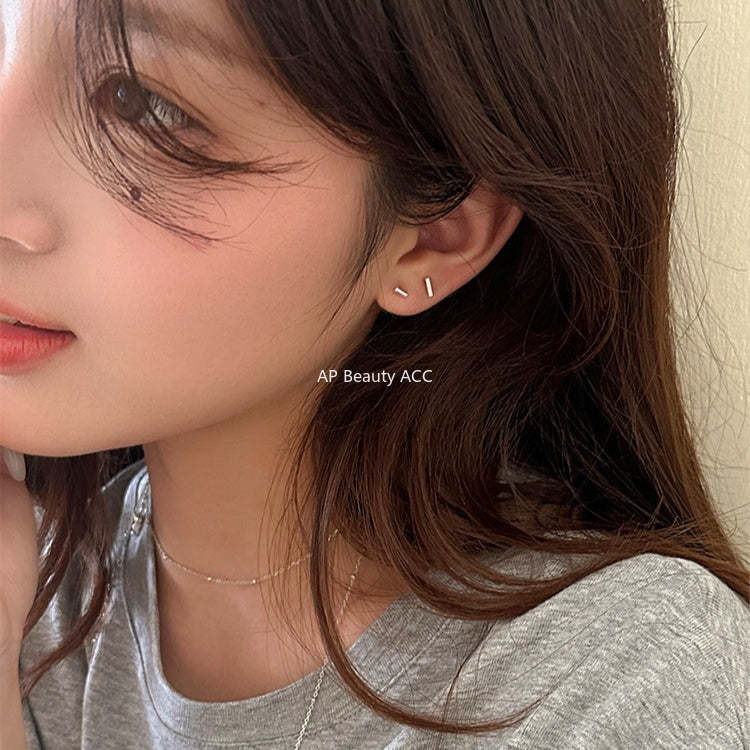 C廠-925純銀極簡日常幾何小方塊耳釘女百搭高級感養耳洞耳環秋冬耳飾「EH-4187」25.12-3