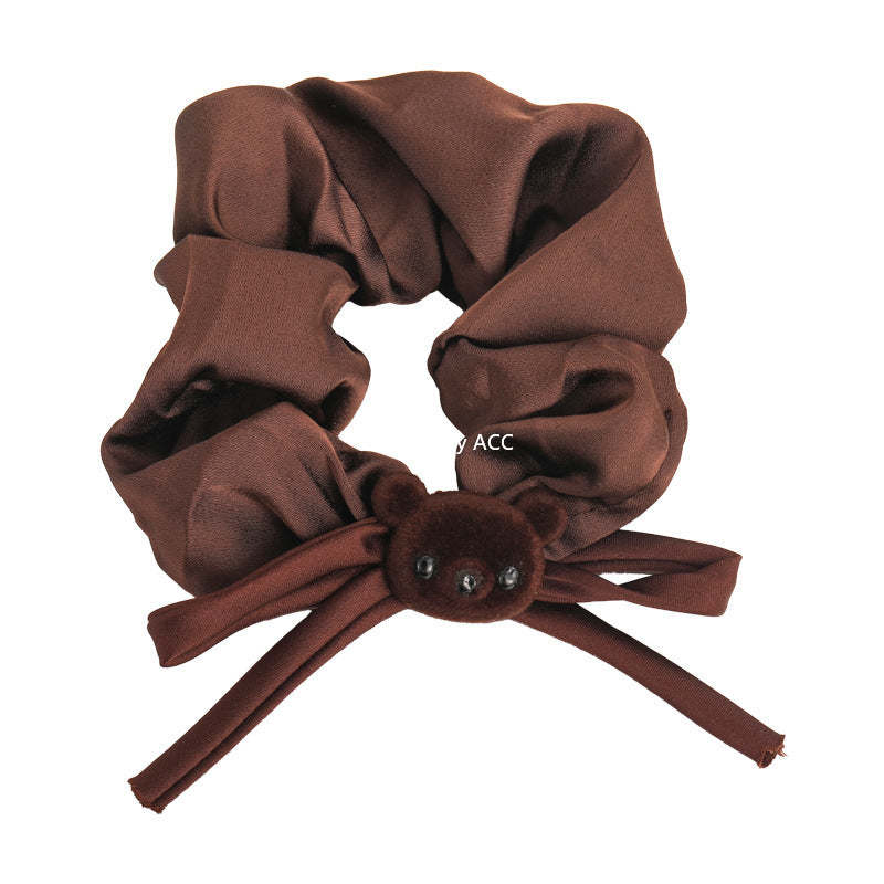 E廠-蝴蝶結小熊大腸髮圈女可愛扎頭髮繩高級感頭花2025新款頭繩髮飾秋「27623」25.11-1