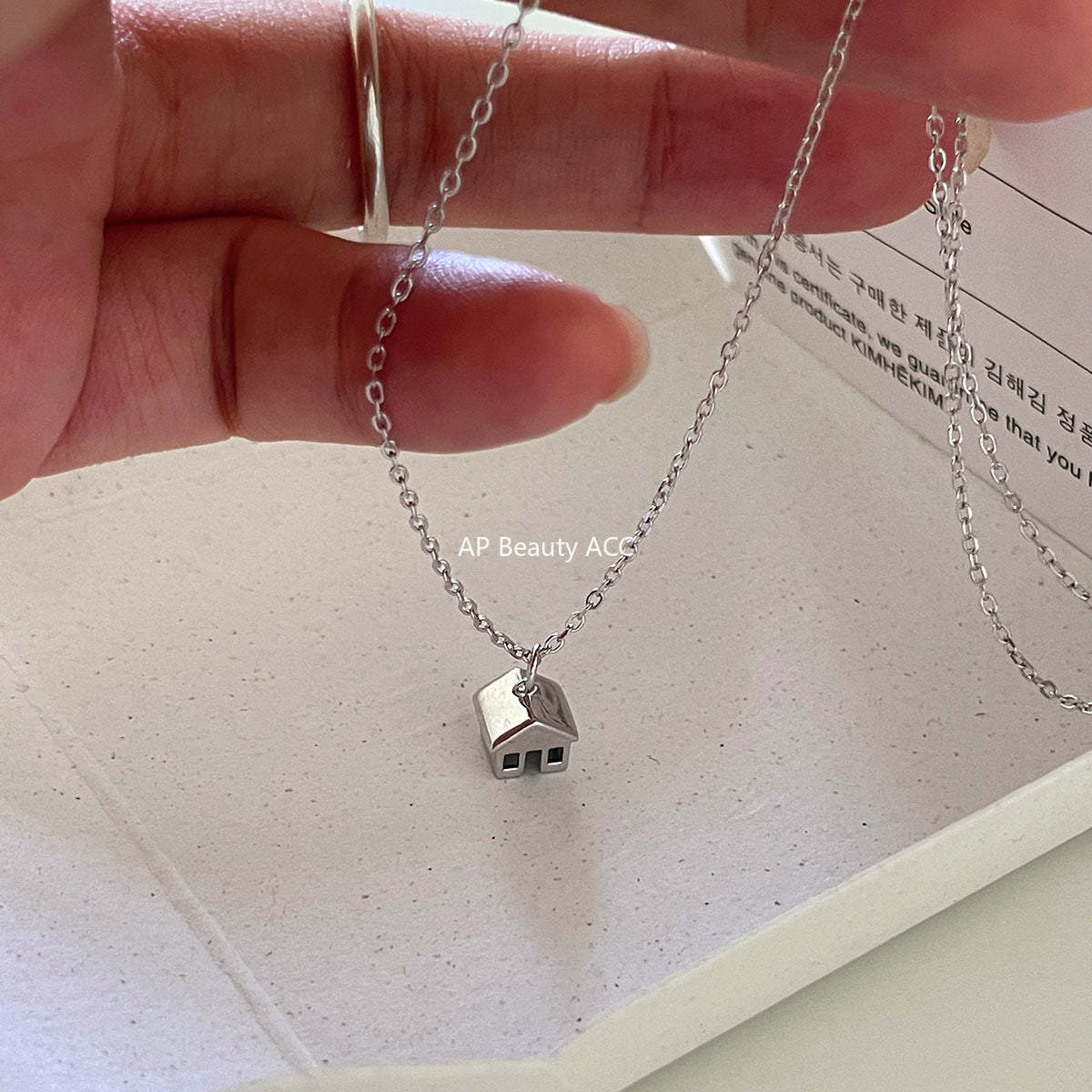 C廠-925純銀星星項鍊女小清新系日常百搭小房子吊墜鎖骨鏈高級感頸鏈「XL-1211」25.10-4