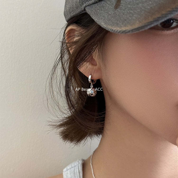 C廠-星球耳扣女小眾復古設計簡約銀針耳環時尚氣質極簡耳飾「EH-4124」25.12-2