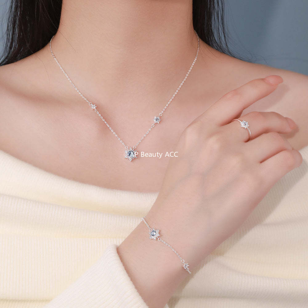 D廠-原創足銀S999雪花鋯石項鍊聖誕耳環時尚輕奢手鍊氣質禮物「YC0938N_1 YC3199R_1 YC4059SL_1」25.12-3