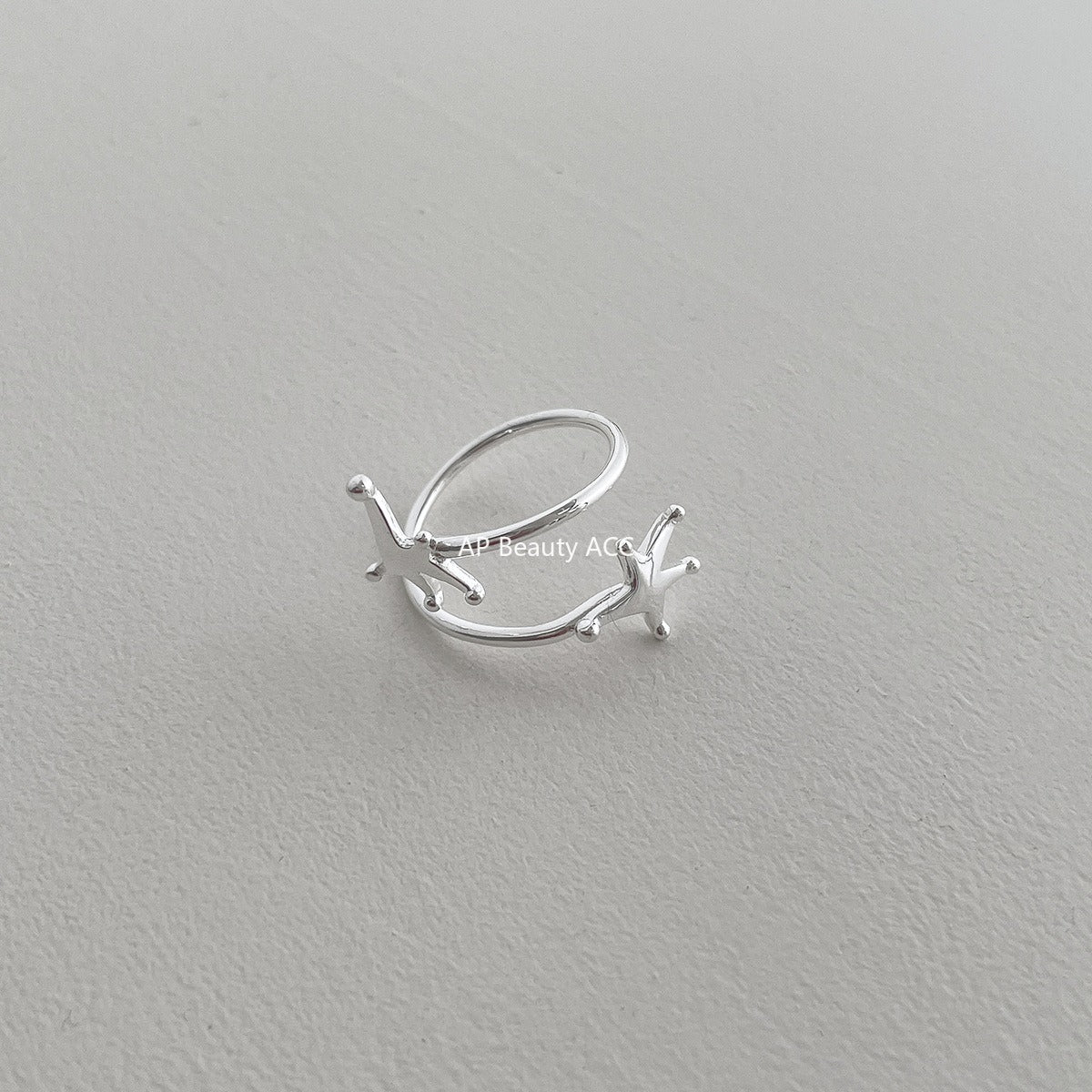 C廠-韓版純銀旋轉星星戒指女復古時尚設計感指環小眾高級感ins食指戒「JZ-0716」25.11-1