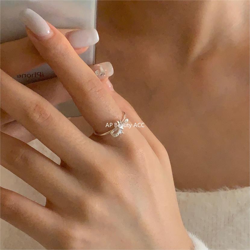 F廠-韓版飾品925純銀蝴蝶結戒指首飾氣質百搭INS小紅書戒指指「J1921」25.11-1