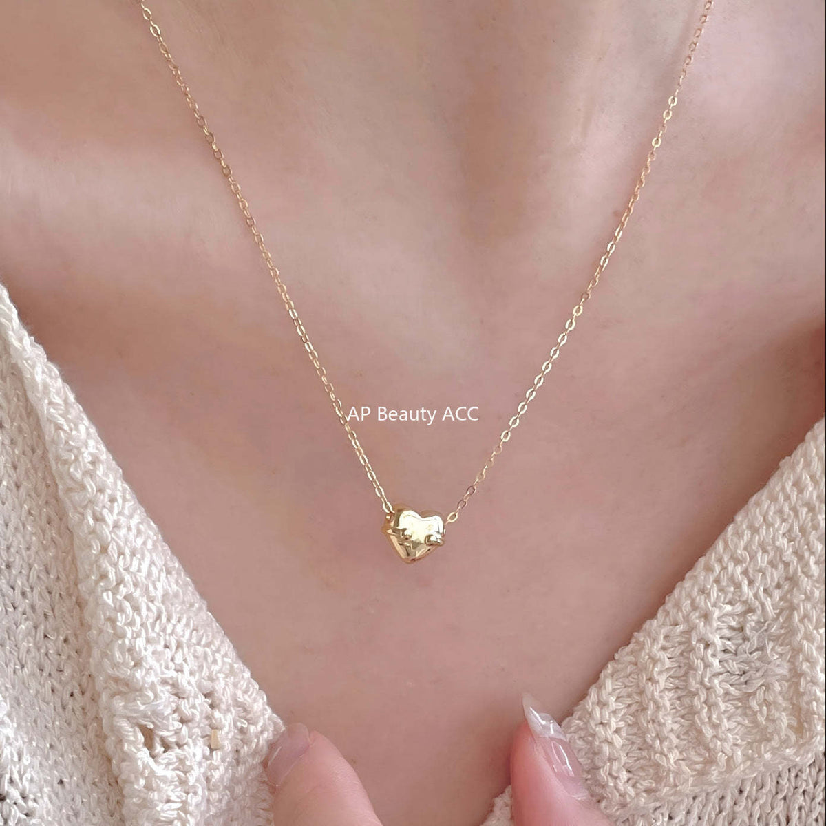 F廠-韓國韓版簡約銀飾 925純銀愛心項鍊百搭INS風個性設計款項鍊「B1385」25.11-4