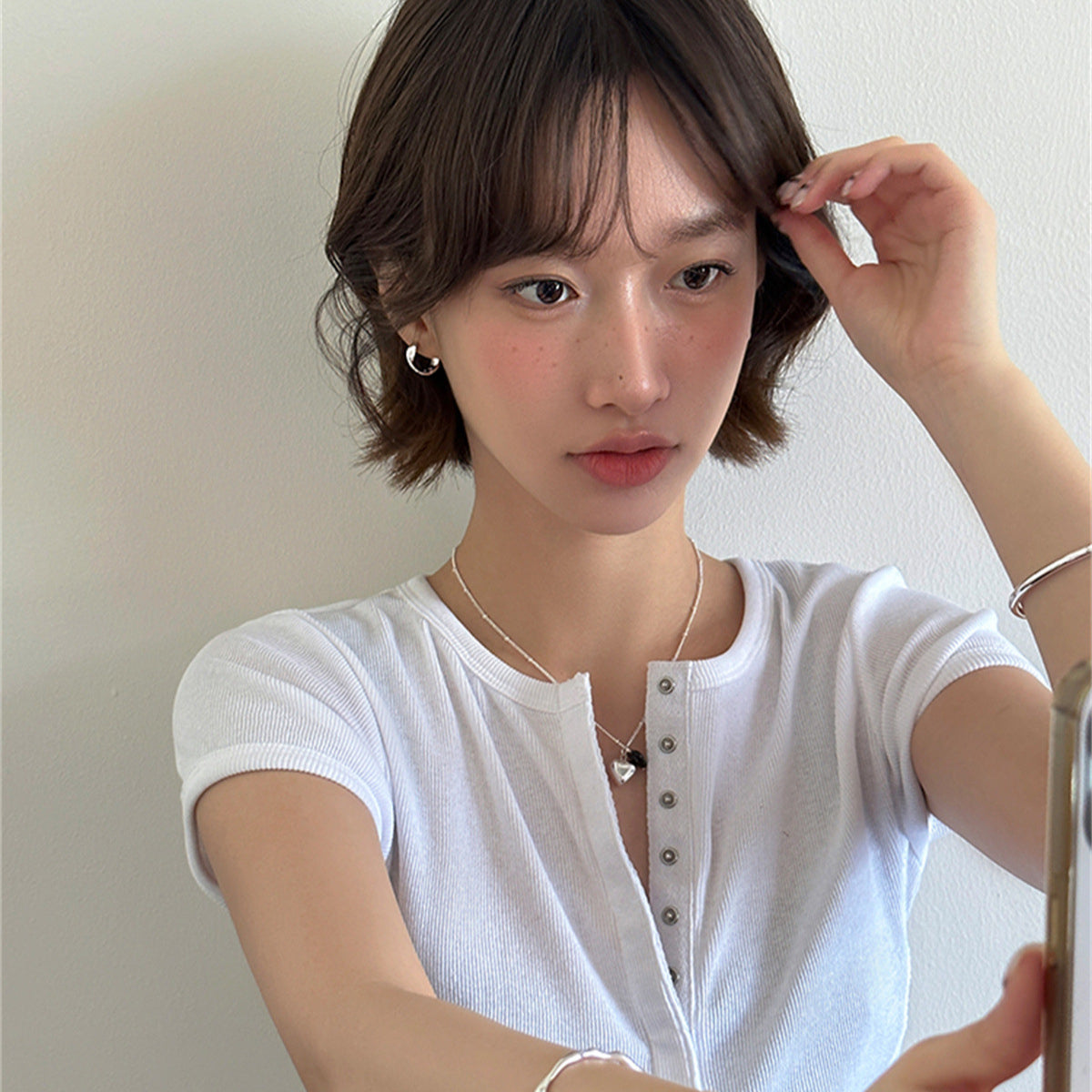 C廠-925銀針莫比烏斯素圈耳環女簡約設計感高級個性ins冷淡風輕奢耳圈「EH-3965」25.09-2