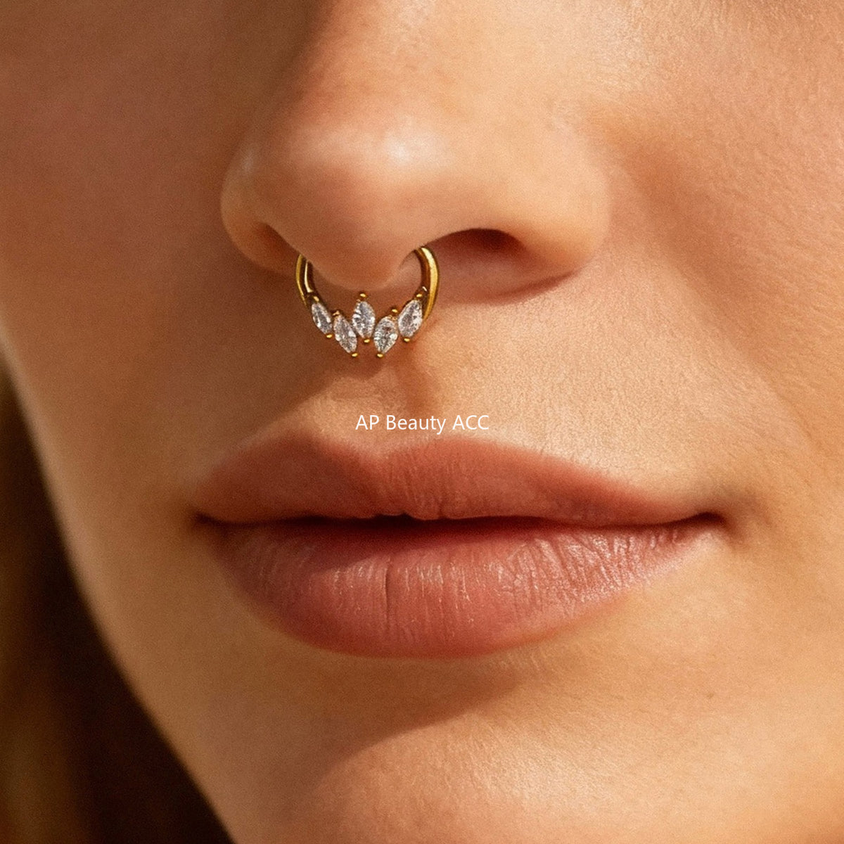 B廠-鈦合金鑲嵌5A鋯石鼻環歐美甜酷辣妹穿刺鼻環潮人時尚無縫環「T001」25.11-2