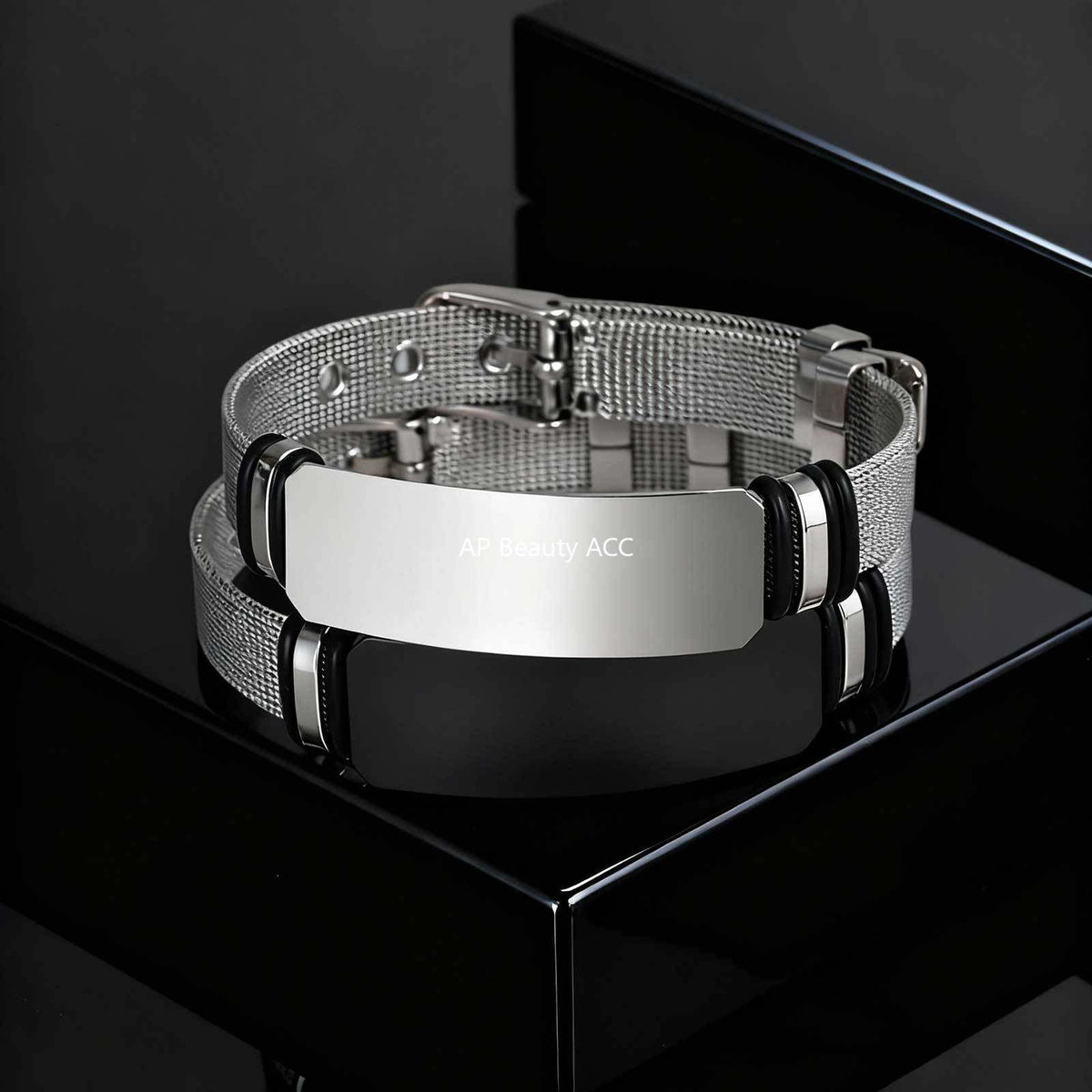 G廠-跨境歐美男士不鏽鋼彎牌網狀錶帶手鍊鋼色「BR-2794」25.12-2