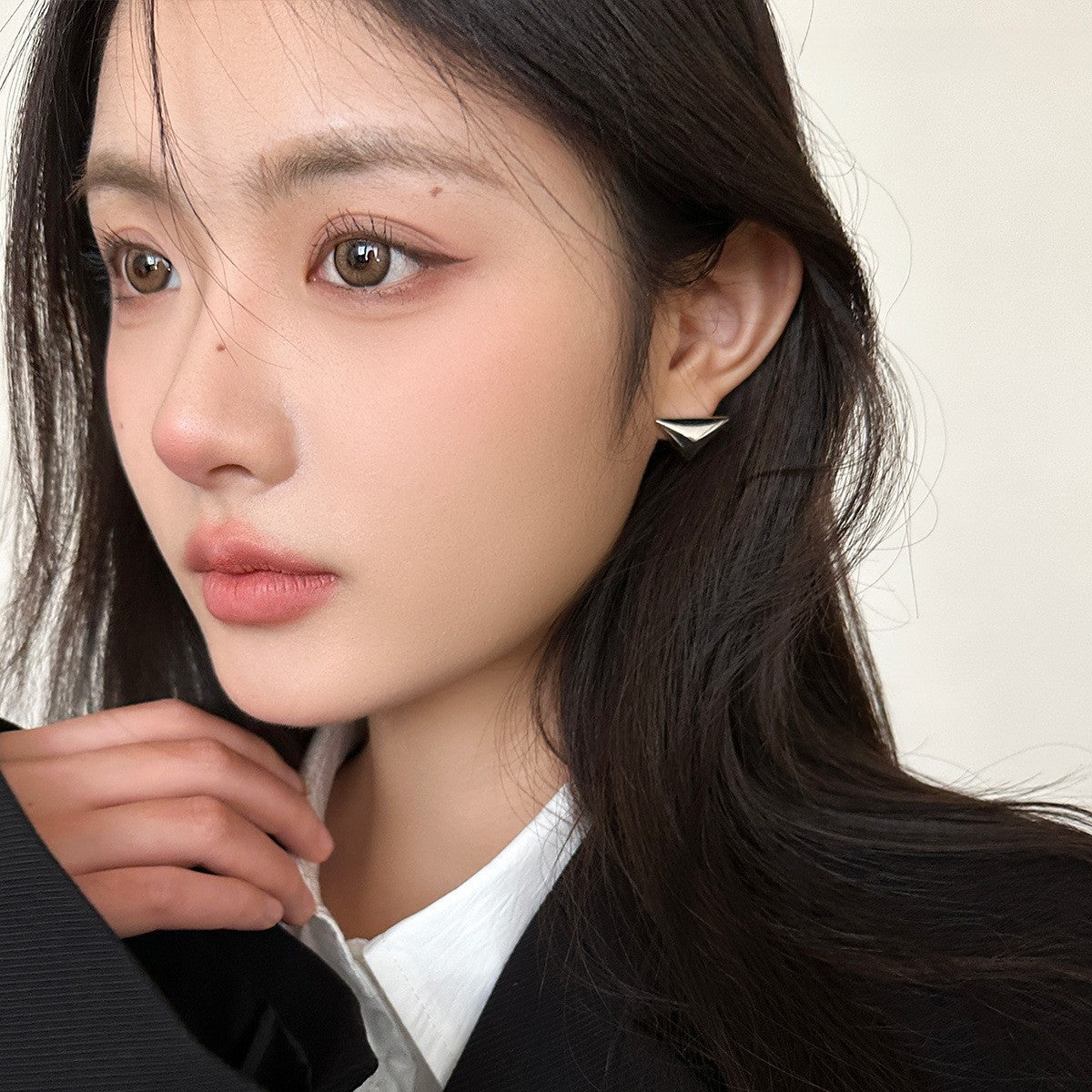 C廠-925銀針立體幾何耳釘女小眾設計感高級休閒風耳環男網紅氣質耳飾「EH-3496」25.05-2