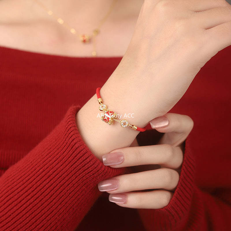 D廠-原創S999足銀轉運錦鯉圓環流蘇項鍊本命年手鍊如意中式首飾「YC3223N_1 YC4597SL_1」25.10-5