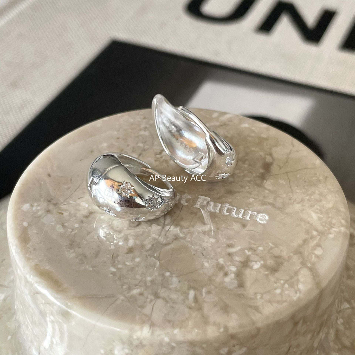 F廠-韓國韓版925純銀鋯石耳環U型簡約時尚氣質ins風耳環「C1186」25.12-3