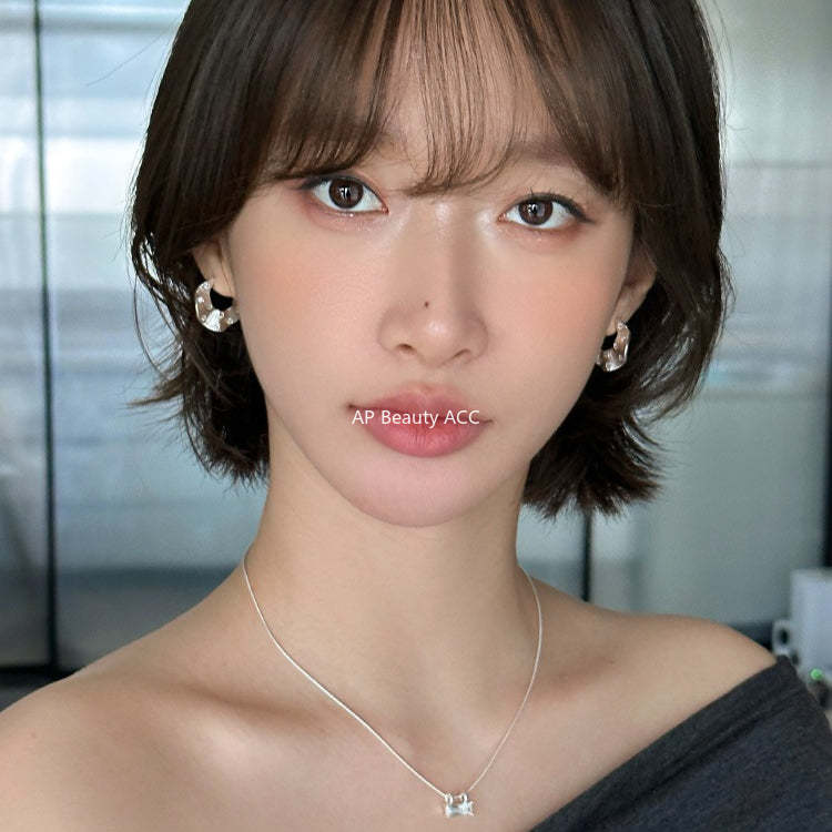 C廠-歐美風褶皺復古鋯石耳釘女冷淡風獨特誇張耳環簡約氣質新款潮耳飾「EH-4185」25.10-5