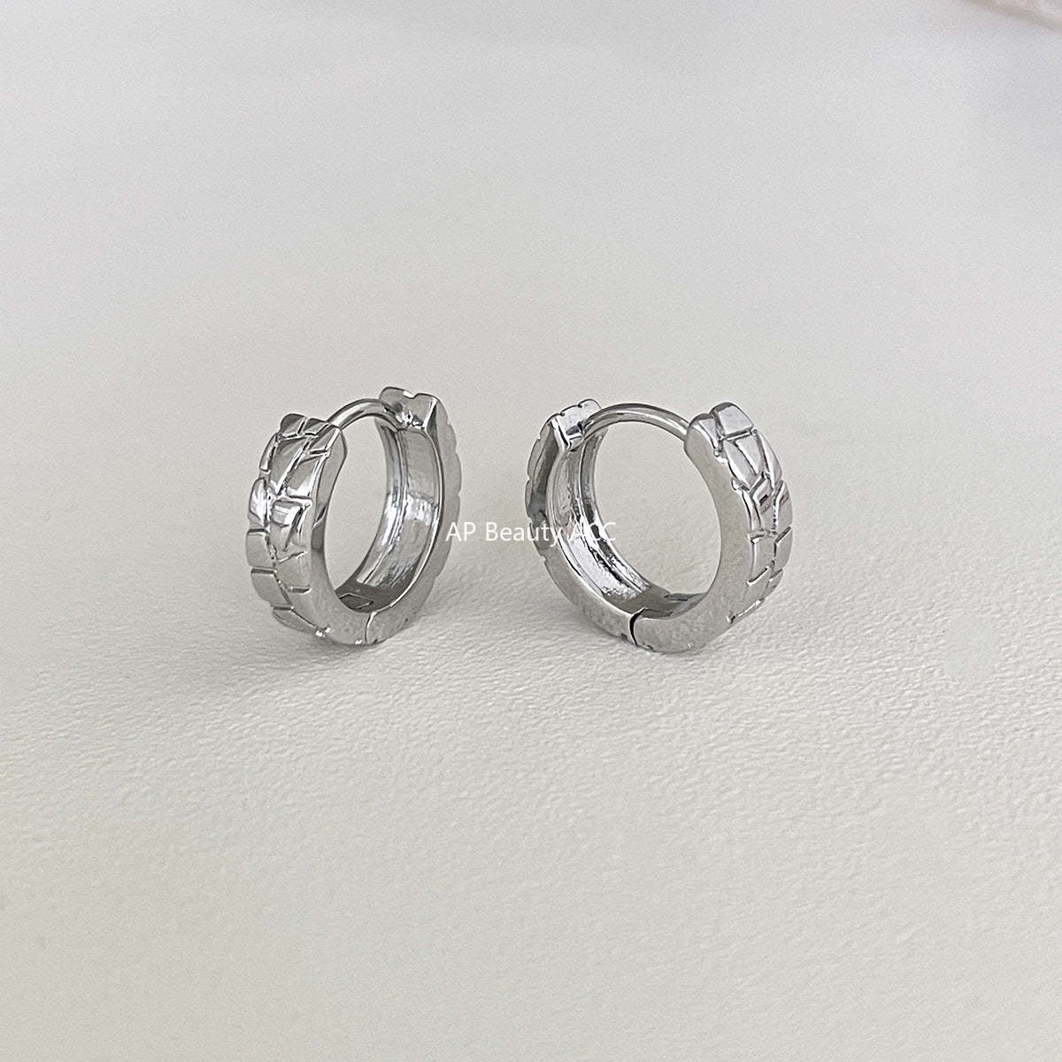C廠-歐美幾何形素圈銀針耳環女時尚大氣高級感耳圈ins風氣質秋冬耳飾「EH-4174」25.12-1