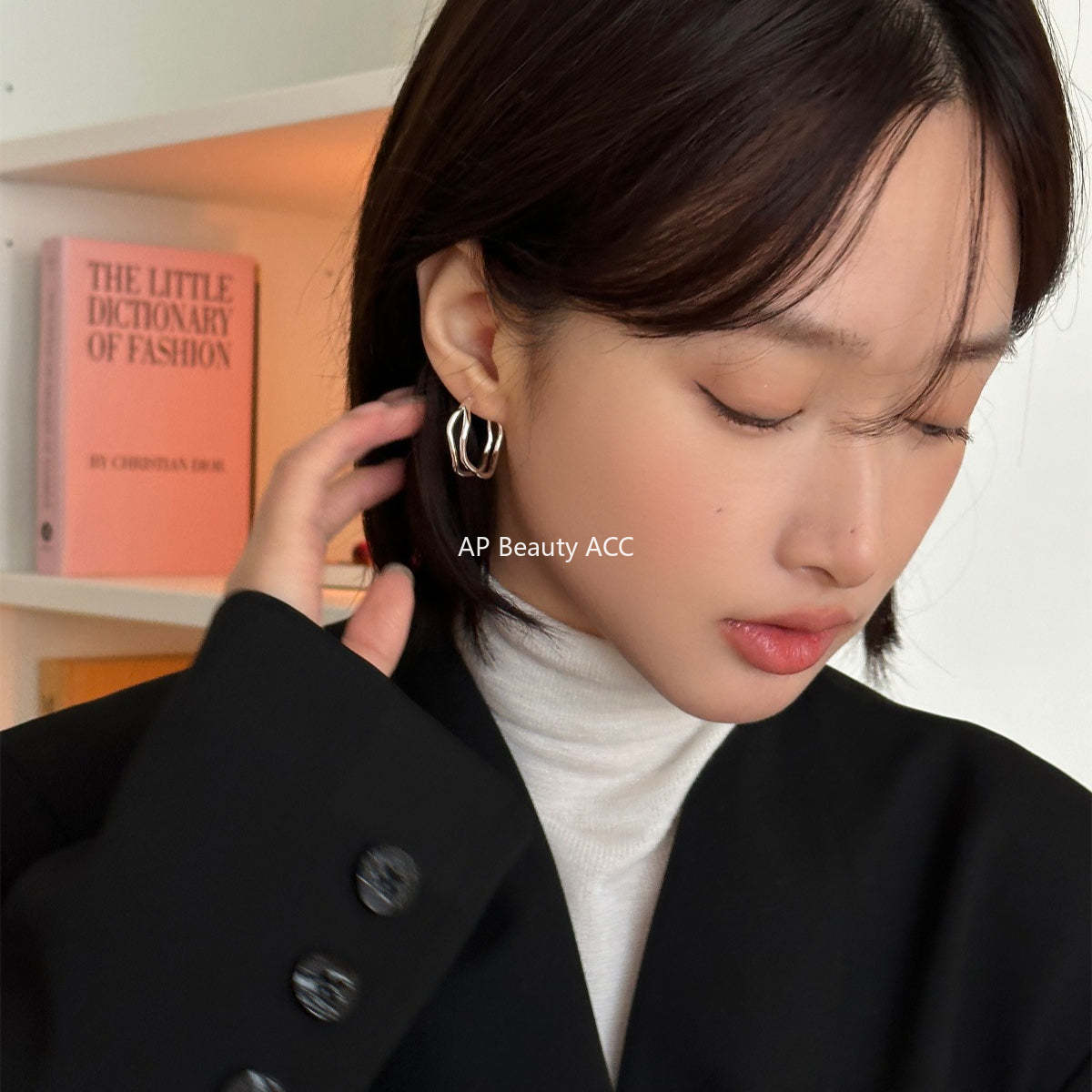 C廠-極簡百搭雙層不規則耳夾女小眾高級感時尚耳環精緻氣質秋冬耳飾「EJ-60」25.12-3