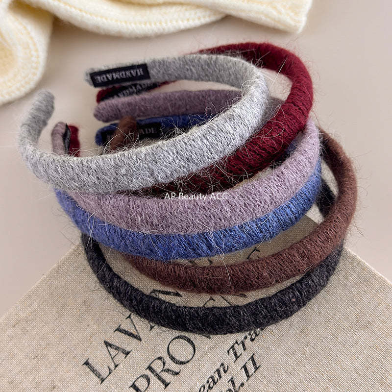 E廠-秋冬毛線針織細髮箍女2025新款高顱頂洗臉壓髮頭箍洋氣外出髮卡「27651」25.11-3