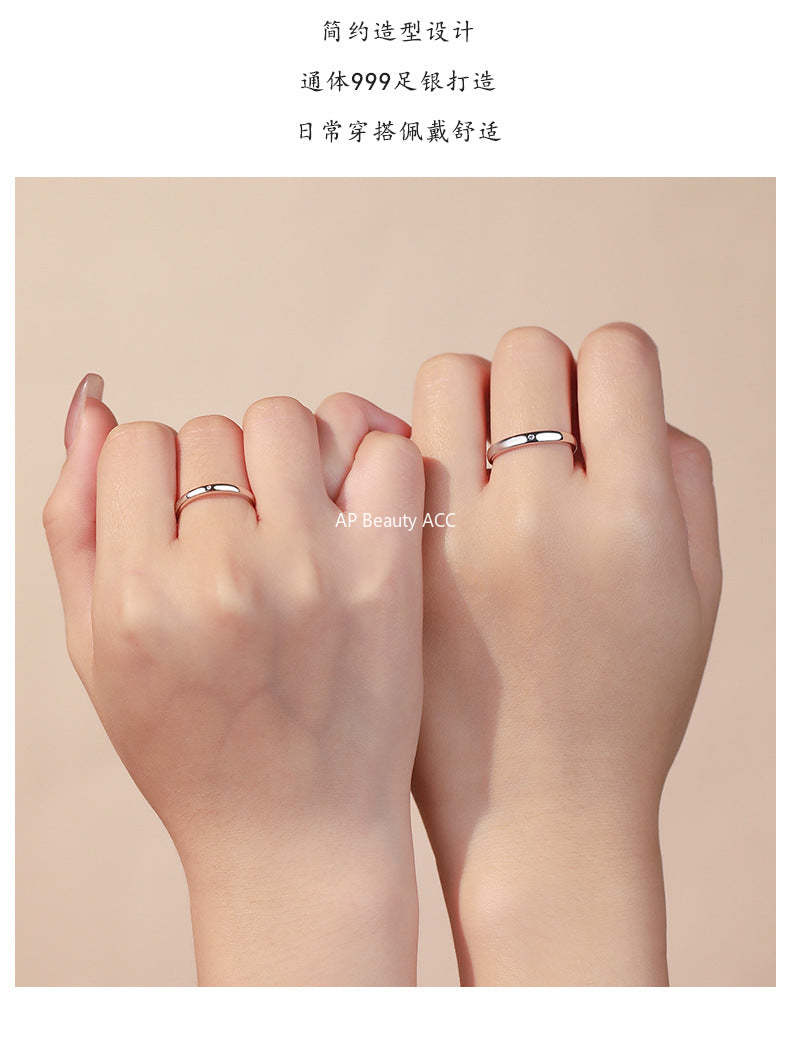 D廠-S999足銀高級感幾何鋯石對戒情侶對戒小眾設計戒指送女友戒指「YC4861R_1」25.12-2